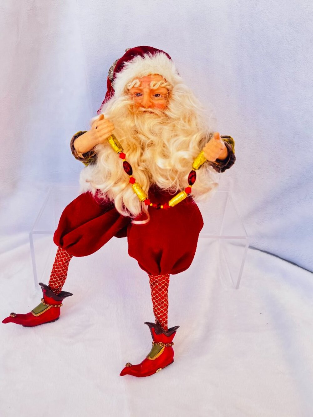 Vtg 12" Sitting Shelf Santa Christmas Collectible Figurine Holiday Festive RARE
